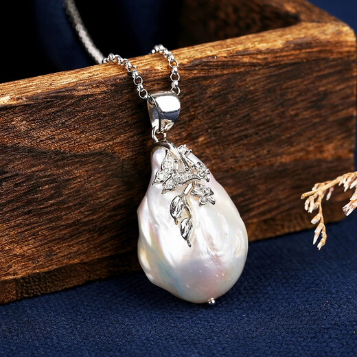KUXAS925 silver hand-inlaid natural baroque pearl pendant for women, light luxury niche design, temperament, clavicle new pendant
