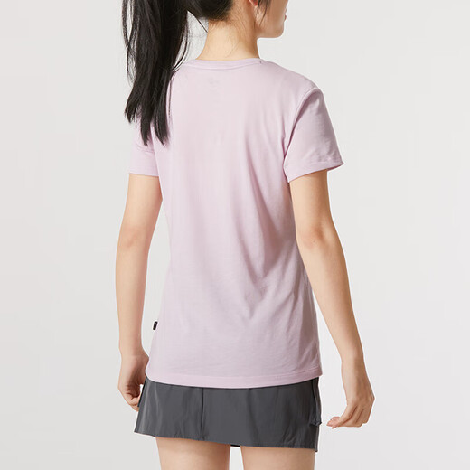 彪马（PUMA）女装运动套装25夏新款舒适透气休闲粉色短袖T恤宽松五分裤两件套 630563-60+692479-01 L