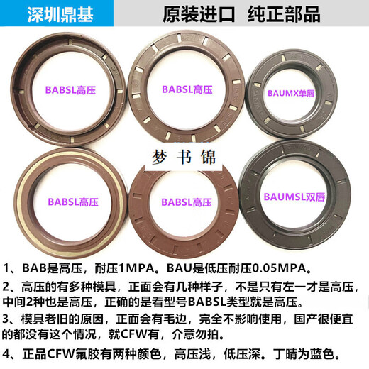 CFW imported German high voltage BABSL160 170 skeleton oil seal 185 190 200 10 14 8.5 15 CFWBAUM7SLX7170-200-15 8