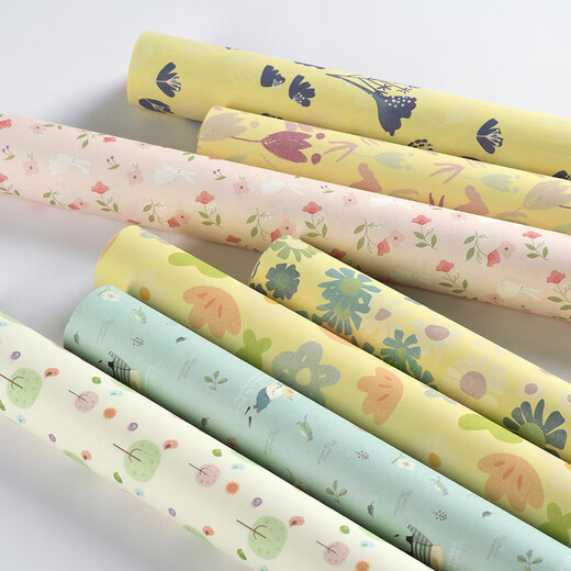 Estilo de InS japoneses y coreanos Pequeño papel de alumno floral Floral Paper Día de San Valentín Decoración de Navidad Diy Regalo de papel hecho a mano Papel de regalo de cumpleaños Papel de regalo de regalo de gran tamaño 14069 (10 fotos) [52x75cm]