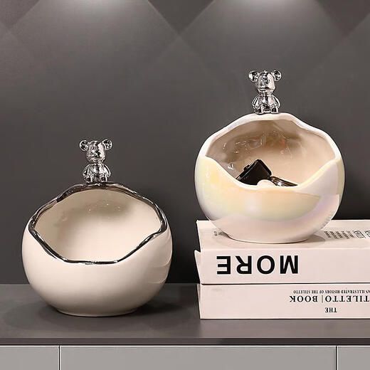 SANQIHU Internet Celebrity Love Bear Porch Key Storage Ornaments Entrance Door Gabinete de calzado Decoración del hogar Luxury Moving to A New Home Swan Par White 693