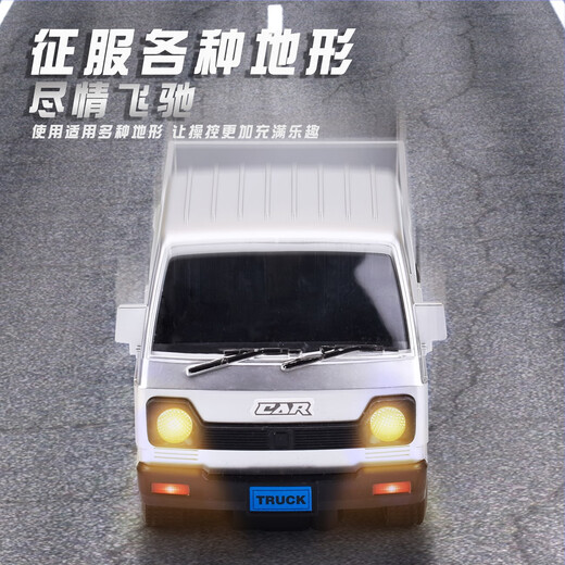 驰哩儿童rc迷你遥控车漂移五菱宏光可玩具男孩黑科技汽车生儿童电动车 大号1:20夜光遥控卡车-内置LED灯 电池版配5节普通电池