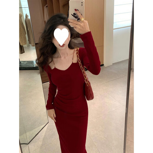 Linyan 2025 Весна и осень нового стиля роскошная сестра Slim Red Pure Hot Hot Holb