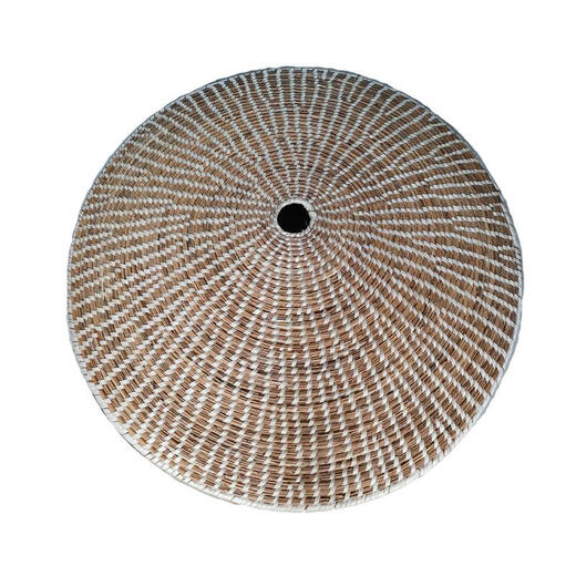 Handmade reed grass weaving steamer hat steamer steamer steamer steamer stainless steel aluminum pot steamer steaming cover rural big pot straw cover dark blue 7374cm