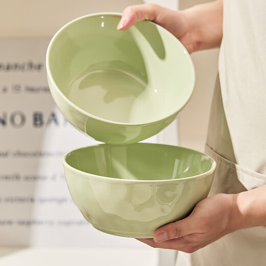 TREEJACK ceramic bowls, plates, tableware set, French style, fresh, creamy style, rice soup bowls, dishes, plates, chopsticks and spoons, 11-piece set