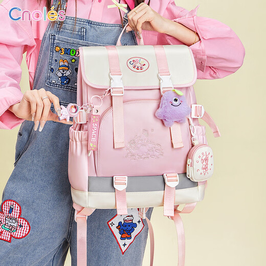 Cnoles Cnoles Sac à dos astronaute pour les femmes 2025 Nouvelle école d'étudiant sac à lycée Girls de haute valeur Sac à dos Light Cardamom Powder