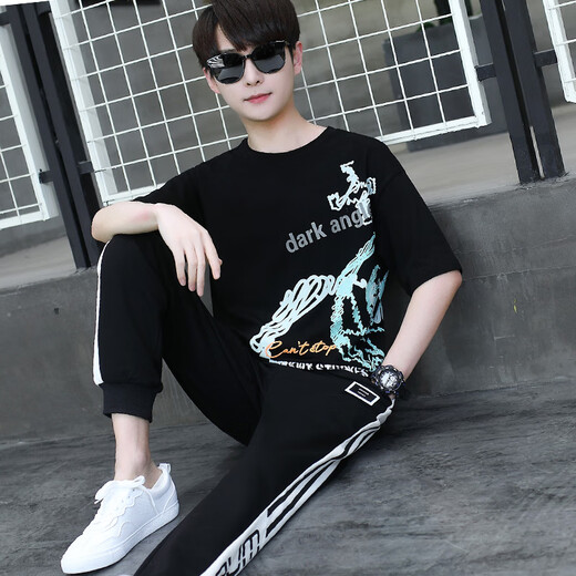 
Yukdati (yookdd) boys wear a complete set of teenagers 12 boys 13-15 high school and junior high school students short-sleeved T-shirts 14 big children 9215 single-piece blue top S 60-75Jin [Jin equals 0.5 kg]