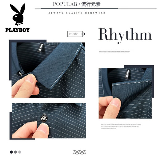 Playboy (Playboy) Leichter luxuriöser Sommer neuer Männer loser kurzärmeliges T-Shirt Pure Cotton T-Shirt bequem und ungezwungen echtes Taschen mit mittlerem Alter 9757 Green M 170/50 empfohlen 110-130jin [Jin gleich 0,5 kg]