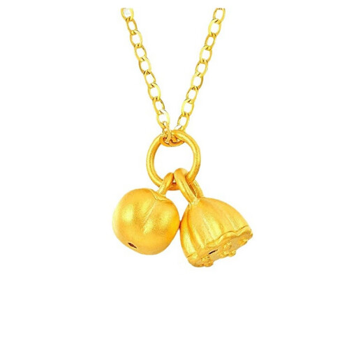 Dewey Van pure gold wrapped with silver 999 pure gold pendant necklace gold persimmon persimmon Ruyi bracelet braided style Valentine's Day gift persimmon persimmon Ruyi+s999 necklace (thick gold layer)