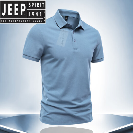 JEEP SPIRIT2025夏季新款男士棉质短袖POLO.衫时尚上班半袖上衣纯色T恤衫 焦糖色 L 体重115~130斤