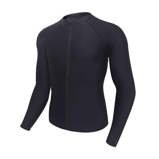 Pauline Pesery one-piece swimsuit men's diving suit quick-drying sunscreen jellyfish suit surfing suit slimming hot spring split swimsuit black zipper single top M