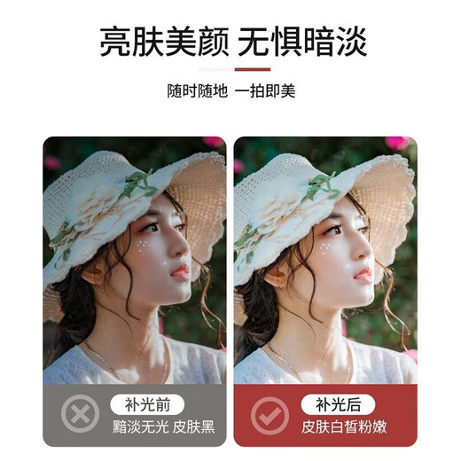 Fill light mobile phone clip, portable lighting, photo taking, beauty lamp, LED mini fill light, night light, selfie video anchor live broadcast, Internet celebrity beauty, small mini portable artifact, black, three-speed adjustment, one pack