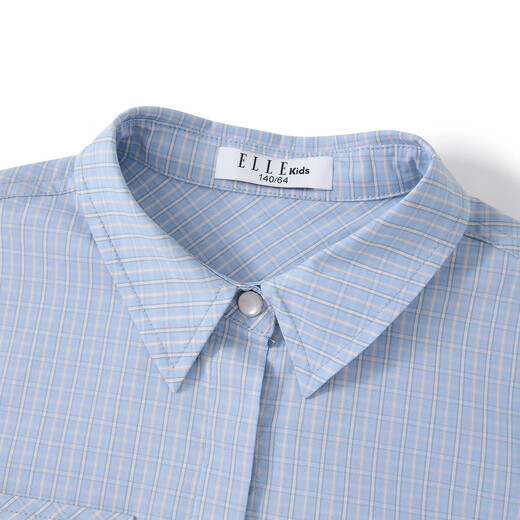 ELLE KIDS autumn girls new French simple classic versatile plaid lapel top long-sleeved high-intelligence shirt