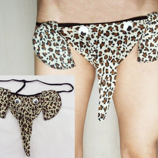 TTPMER large size men's sex underwear elephant thong cartoon sexy T-trousers men's adult suit cherry temptation elephant black one size 120-200Jin [Jin equals 0.5 kg]