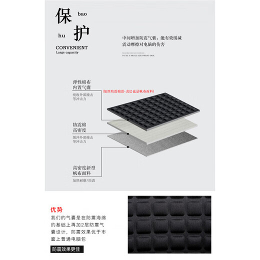 Lenovo Savior R9000P/X/K notebook 16-inch computer bag Y7000P portable 15.6-inch shoulder bag black + white Y logo anti-fall airbag 17.3 inches