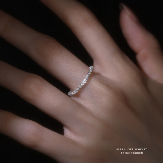 Meliades S925 silver ring Korean style index finger ring cauliflower chain baby's breath jewelry gift for girlfriend Valentine's Day gift silver Hong Kong code 15