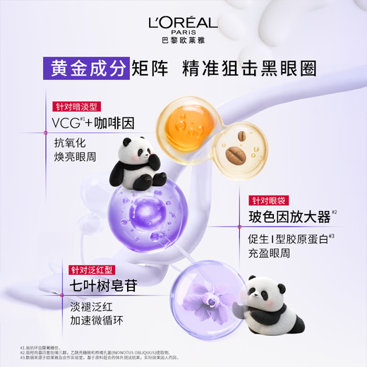 L'Oreal Xu Minghao recommends Purple Iron Eye Cream Panda Limited Edition 30ml Full Face Lightening Skin Care Products Gift