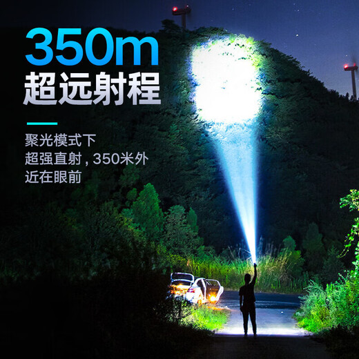 飞利浦手电筒强光远射伸缩变焦强光手电便携家用户外骑行应急灯 SFL6168-强变焦手电筒