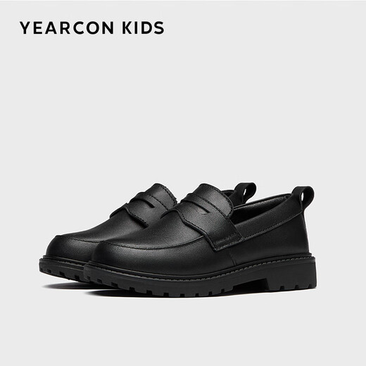 Yierkang Kinderlederschuhe Muss für die Schule für Jungen Lederschuhe Schwarze Cover für Schüler Lederschuhe Cowide Jungen Performance Schuhe Schwarz 36