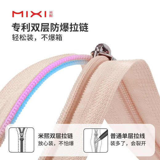 Mi Xi's high-looking trolley suitcase, women's travel bag, lightweight password boarding case 20 inches light dogwood pink