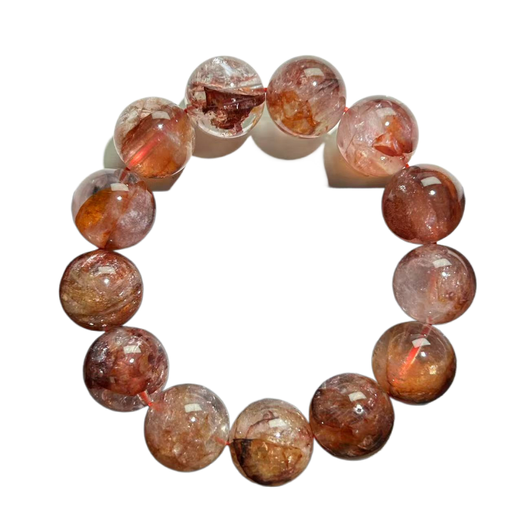Natural rubber flower bracelet crystal bracelet for women, men, yellow watering, red rubber flower, small gum flower, golden koi rubber flower crystal JH14117 bead diameter about 14+mm