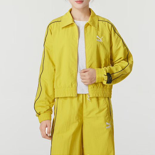 彪马（PUMA）女子运动服套装春夏新款时尚翻领防风夹克外套宽松直筒长裤两件套 629113-41+629110-41 L