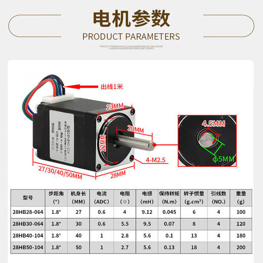 Yue Changsheng micro 28 stepper motor set 0.1N/0.06/0.13N/TB6600 driver patch dispensing machine motor 28 stepper motor 0.1N+TB6600 set economical