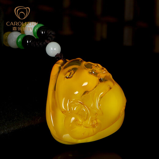 Jiale amber beeswax pendant female beeswax carved elephant pendant natural amber authentic birthday gift one thing one certificate