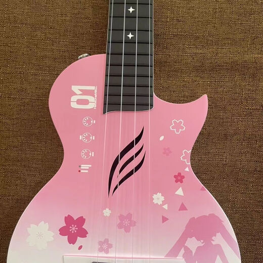 enyaNova U初音未来联名碳纤维儿童小吉他初学者尤克里里 粉色[+可水洗原装琴包]
