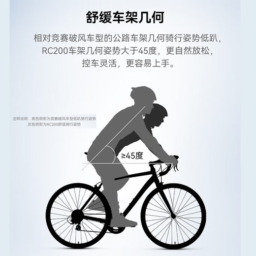 喜德盛（xds）25款RC200公路车自行车男士成人14速弯把女士学生通勤锻炼rc200 【送骑行礼包】黑银|顺泰 14速 510mm身高175-185厘米