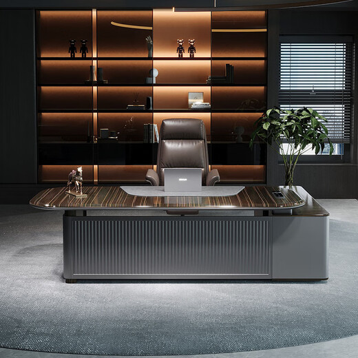 Aosenming high-end boss desk desk simple modern president desk high-end leadership executive desk office workbench 2.0 meters boss desk
