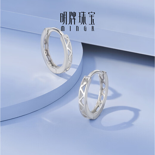 Ming brand jewelry platinum Pt950 platinum shadow prism earrings gift for women BFH0119 platinum earrings about 2.17 grams