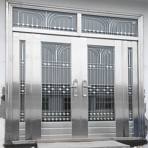 
BEYZK304 stainless steel door rural self-built house entrance door double door glass entrance stainless steel rose gold style 9902