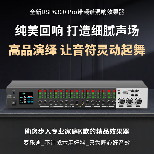 Melody DSP6300Pro digital effector, professional pre-amplifier audio processor, karaoke reverberator microphone, anti-howling vocal modification and beautification, professional sound system DSP6300 Pro luxury upgraded version with cable