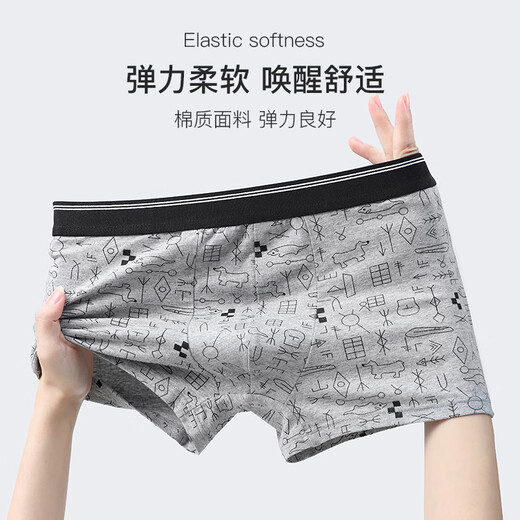 Langsha men's underwear men's cotton antibacterial summer mid-waist four-corner large size shorts loose men's boxer briefs