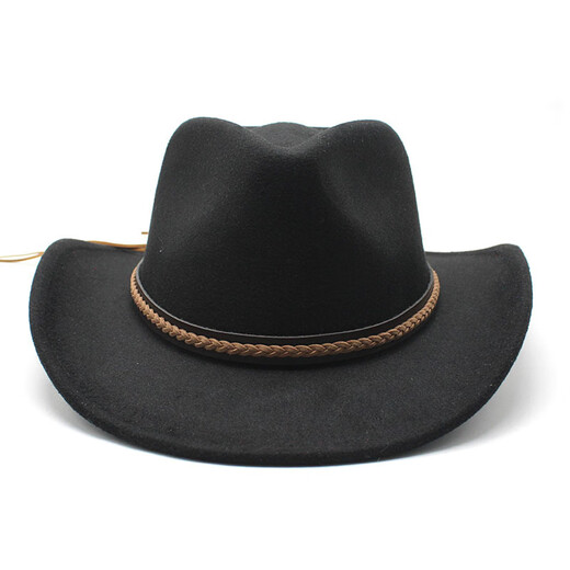 XINBUCKS Sombrero de Vaquero Occidental Sombrero de Copa de Moda para Hombres Sombrero de Fieltro de Estilo étnico Accesorios para Escenario Sombrero de Ciclismo de Jazz Caqui Adecuado para 55-58 cm