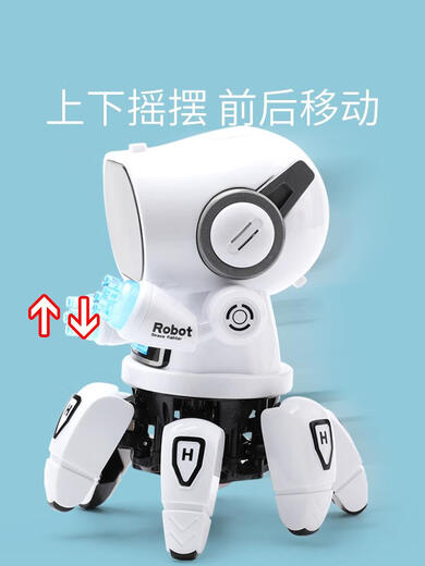 接运猫会唱歌跳舞的电动智能机器人儿童1一2岁0-3宝宝婴儿玩具男孩女孩 六爪鱼跳舞机器人蓝色1首歌 充电版充电电池+充电器