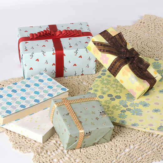 Estilo de InS japoneses y coreanos Pequeño papel de alumno floral Floral Paper Día de San Valentín Decoración de Navidad Diy Regalo de papel hecho a mano Papel de regalo de cumpleaños Papel de regalo de regalo de gran tamaño 14069 (10 fotos) [52x75cm]
