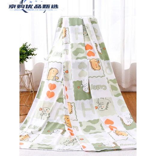 Cotton silk artificial cotton double layer blanket for children and infants summer thin cover single quilt double-sided cotton silk summer cool quilt Blossoming pink 110*140cm (double layer single cover)