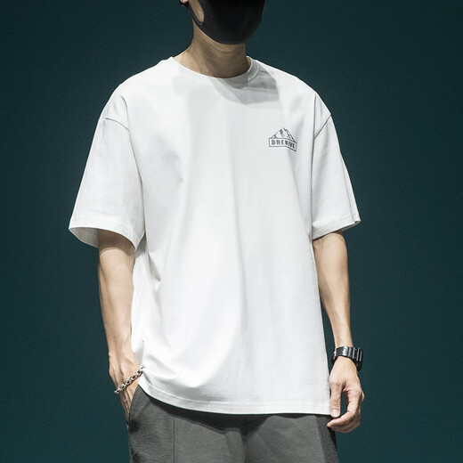 Lee Kids260g schwere kurzärmelige T-Shirt-Männer loser großer, halbärmeliger T-Shirt American American High Street gedruckt Top T1506 Black M Gewicht 100-125 Jin [Jin ist 0,5 kg]
