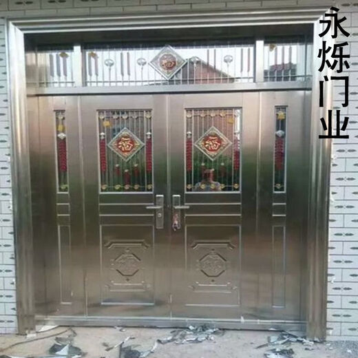 
BEYZK304 stainless steel door rural self-built house entrance door double door glass entrance stainless steel rose gold style 9902