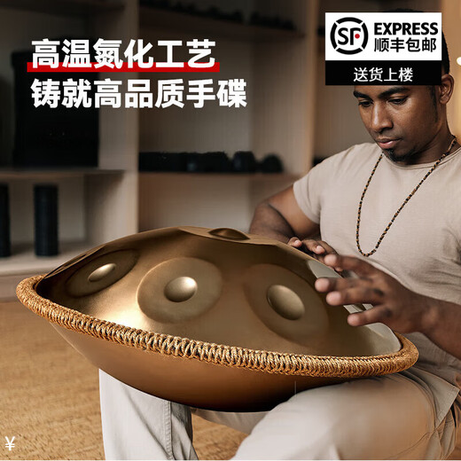 Bailongyin Handpan Handpan Trommelinstrument D-Moll Schlaginstrument Einsteiger Anfänger Profi Handpan 9-Ton 10-Ton 12-Ton Goldenes 9-Ton-Basismodell