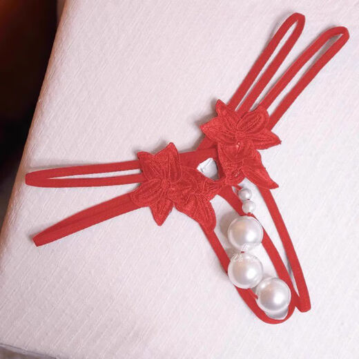 Large size pearl underwear into the body plus a lace thong tler high quality large particles with pearl necklace double row pearl black L10150Jin Jin equal to 0.5 kg confidential delivery