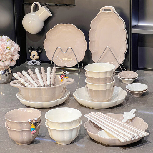 颂家高级感碗碟套装家用陶瓷盘子釉下彩餐具碗盘轻奢高档米饭碗碗具 高档描金盘子8.5寸2个装[1276]