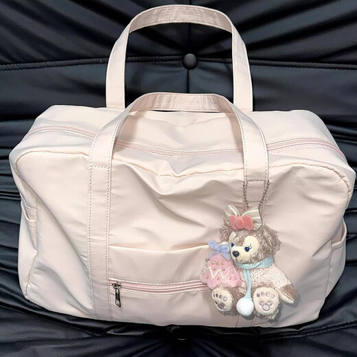 Bo Naling portable travel bag, women's large-capacity sports and fitness bag, short-distance business trip luggage bag, portable maternity bag storage bag, travel bag - pink, no pendants