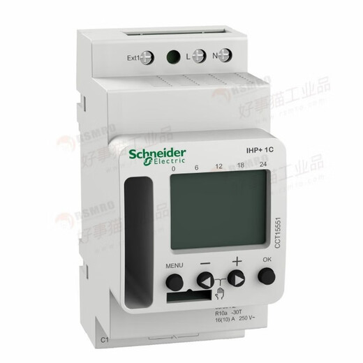 
Schneider Electric Programmable Time Control Switch Acti9 IHP 1C Time Automatic Control Conversion CCT15940_ITA_4C_24h/7d_30