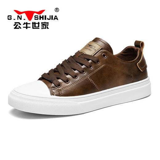 G.N.Shijia Light Luxury Brand Herrenschuhe Frühling und Sommer Neugeschäft Casual Schuhe Herren weiße Schuhe Herrenbronze [Vier-Jahreszeiten-Single-Schuhe] GN124101003 41