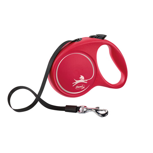 FLEXI imported from Germany, fun ribbon-shaped dog leash, automatic telescopic, one-click customization for large, medium and small dogs, Flame Red XS 3m 8KG Rope (Round Rope)