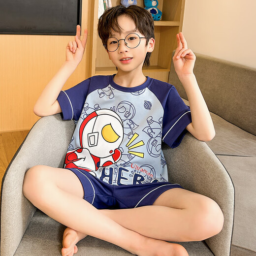 何佳功叮当猫男童睡衣 夏季短袖男孩卡通儿童中大童小孩子套装家居服 KYM短套6627恐龙 170 10码 建议身高110-120CM