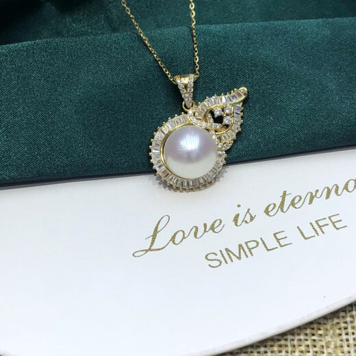 DANFEIDI silver pendant key love buckle pearl pendant empty holder suitable for 10-13mm pearl silver gold empty holder